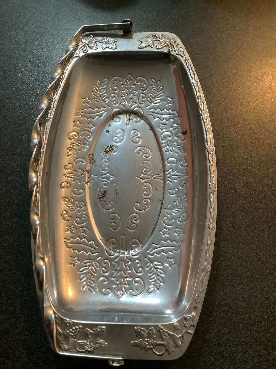 Silver Vintage Silver Display / Presentation Dish With Twist Swing