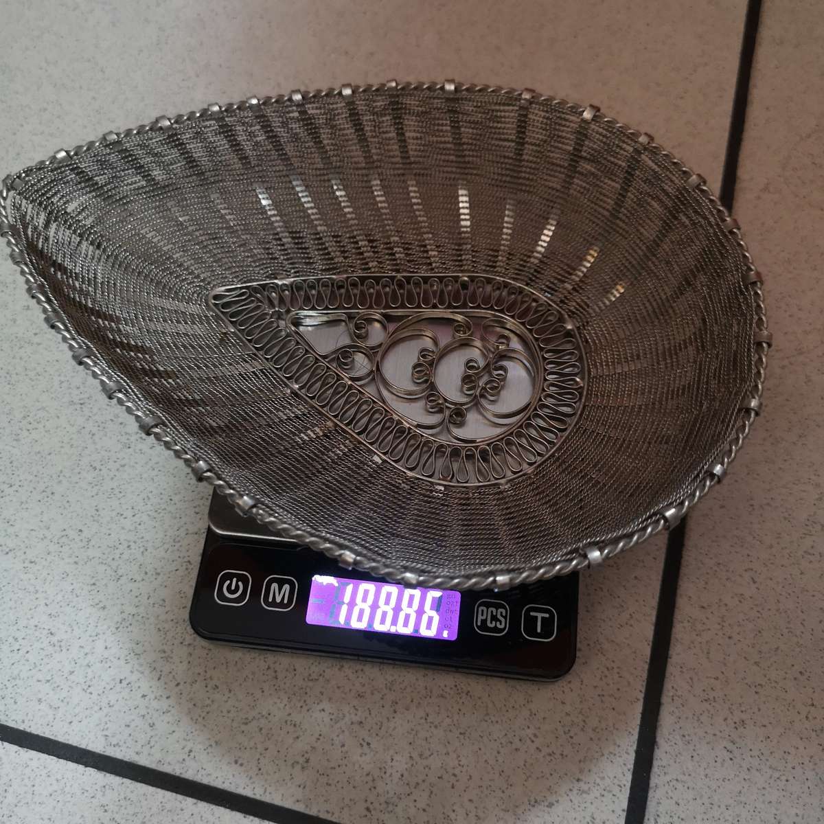 Sterling Silver Oval Filigree Basket