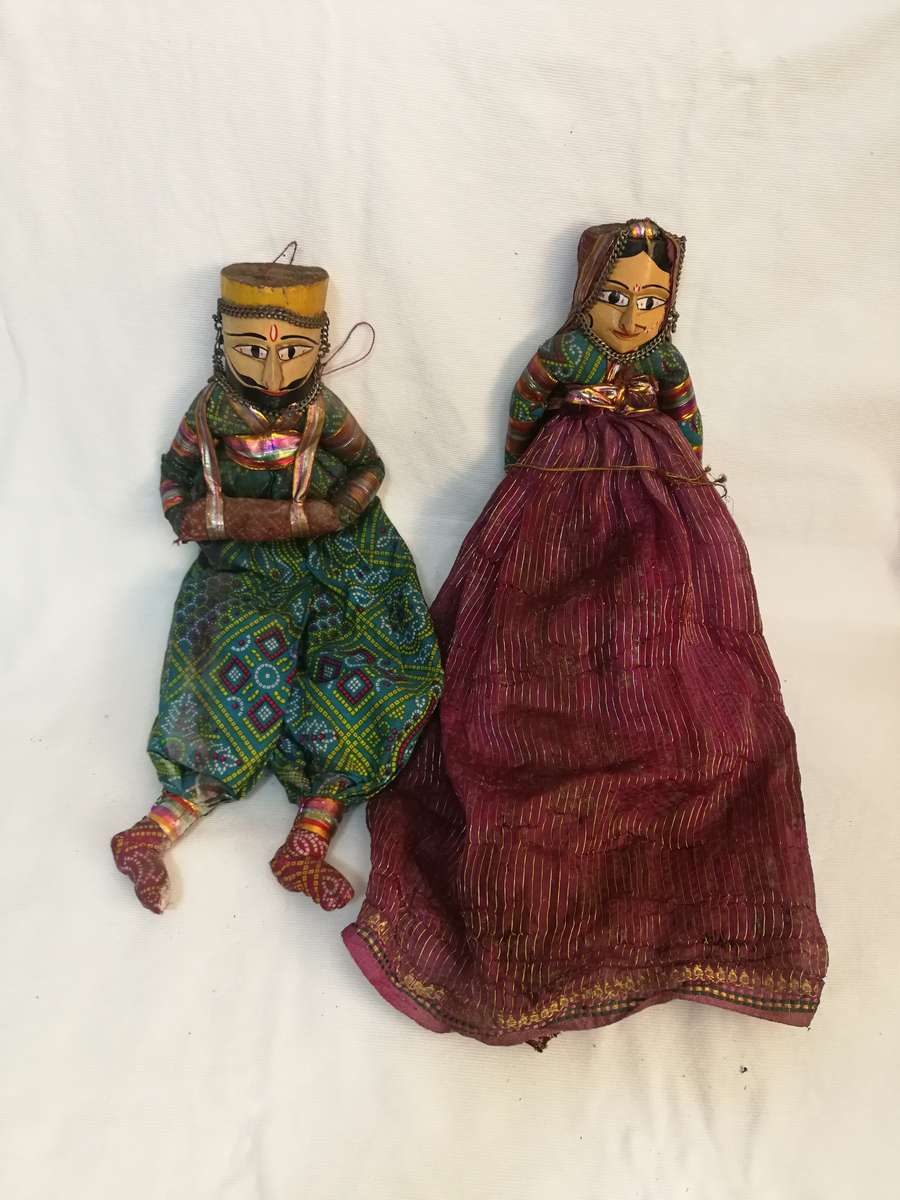 Handmade Rajasthani Cloth Puppets: Traditional Indian- Vintage