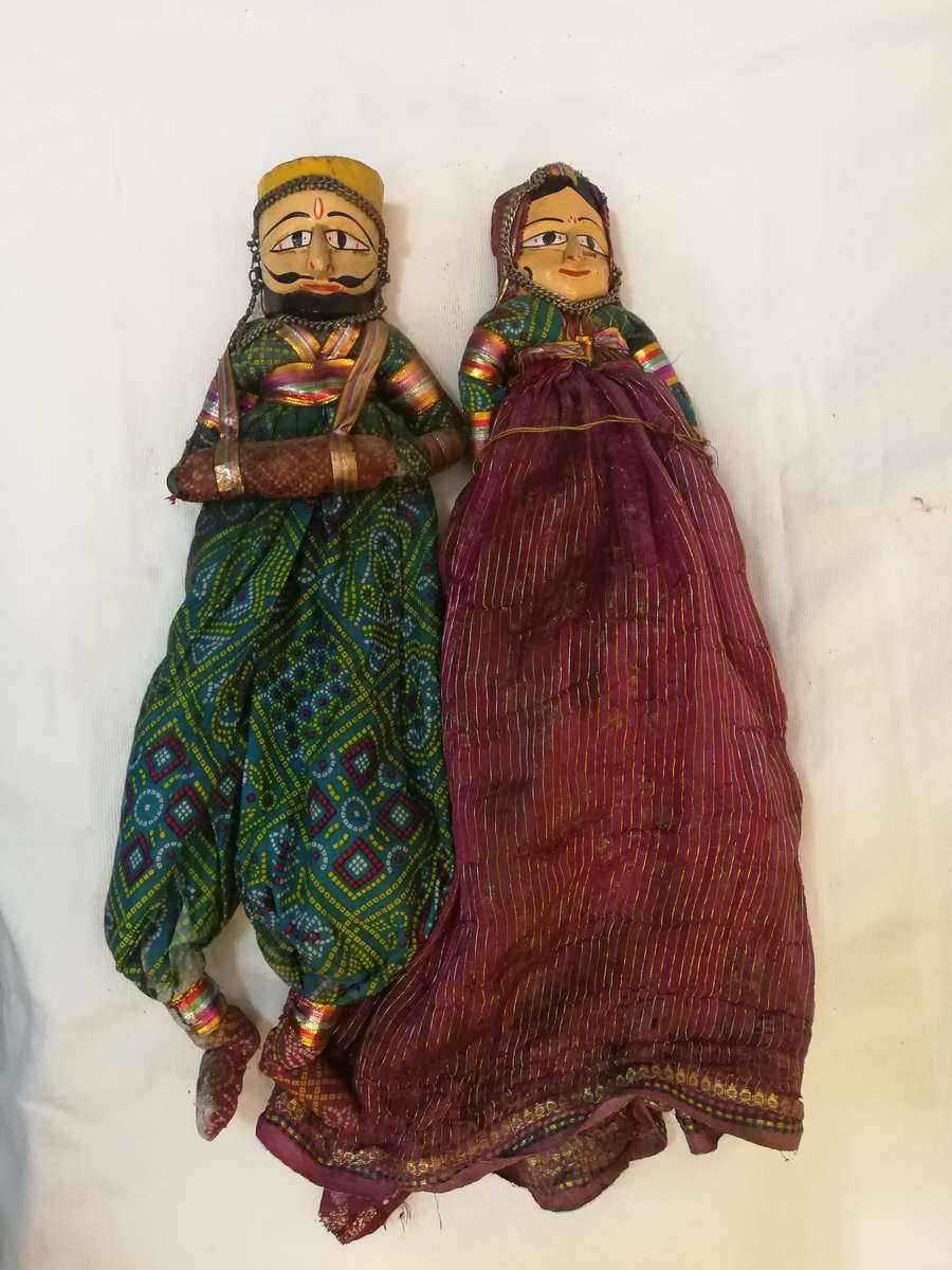 Handmade Rajasthani Cloth Puppets: Traditional Indian- Vintage