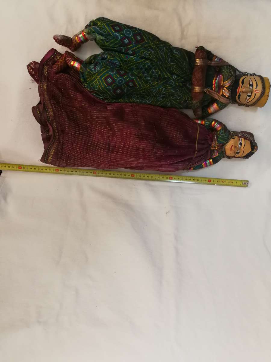 Handmade Rajasthani Cloth Puppets: Traditional Indian- Vintage