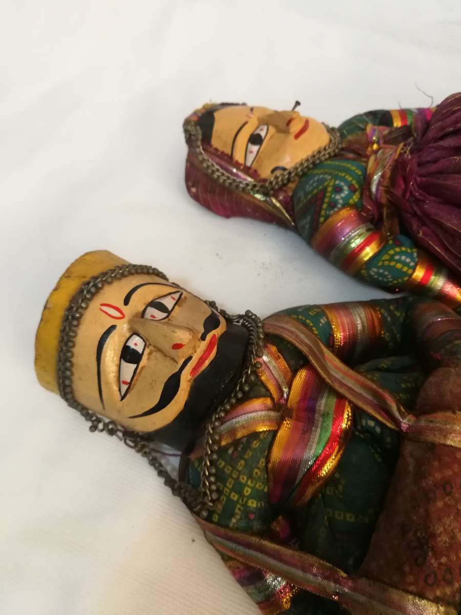 Handmade Rajasthani Cloth Puppets: Traditional Indian- Vintage