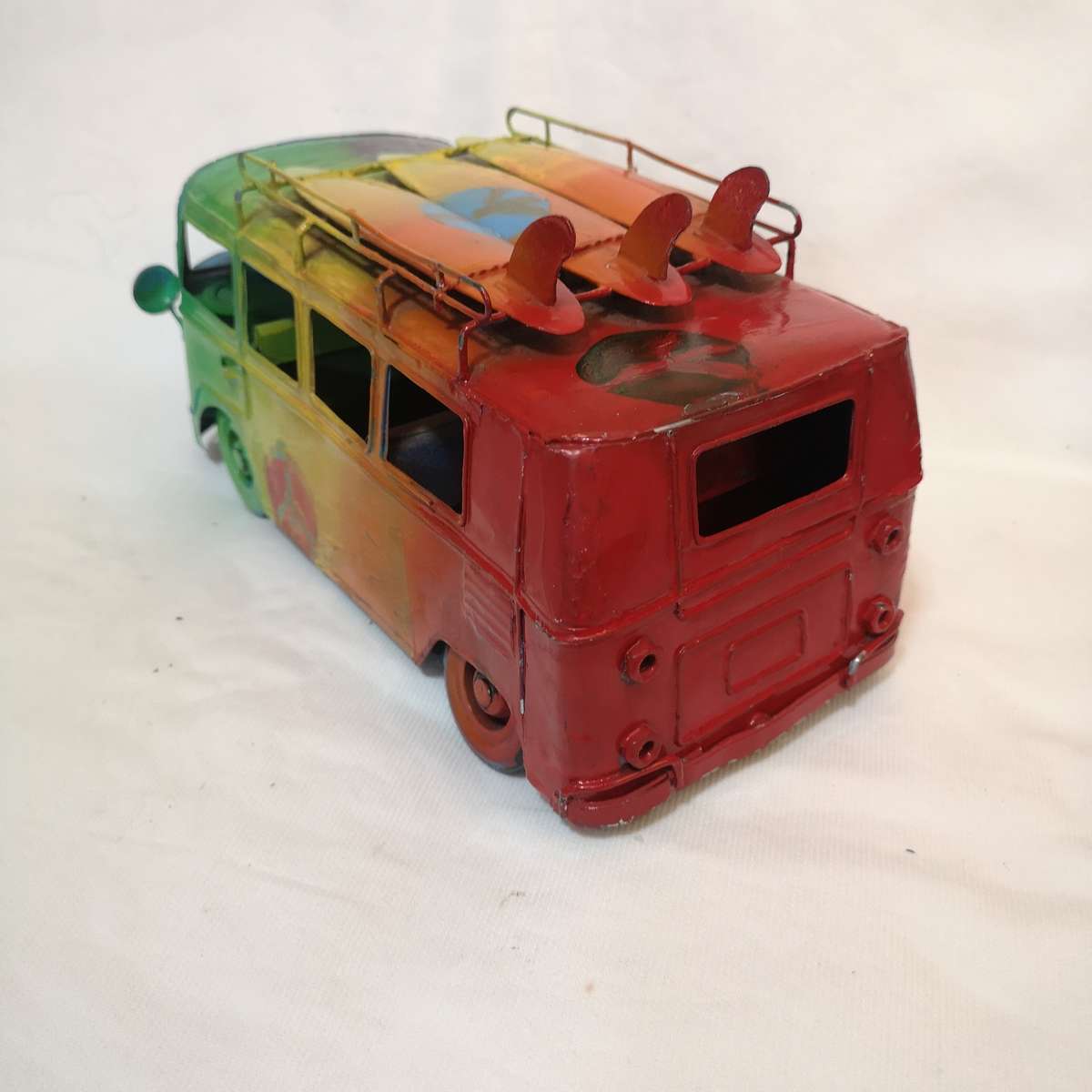 Volkswagen Surf Bus Handmade Metal Microbus- Vibrant Handpainted 30cm