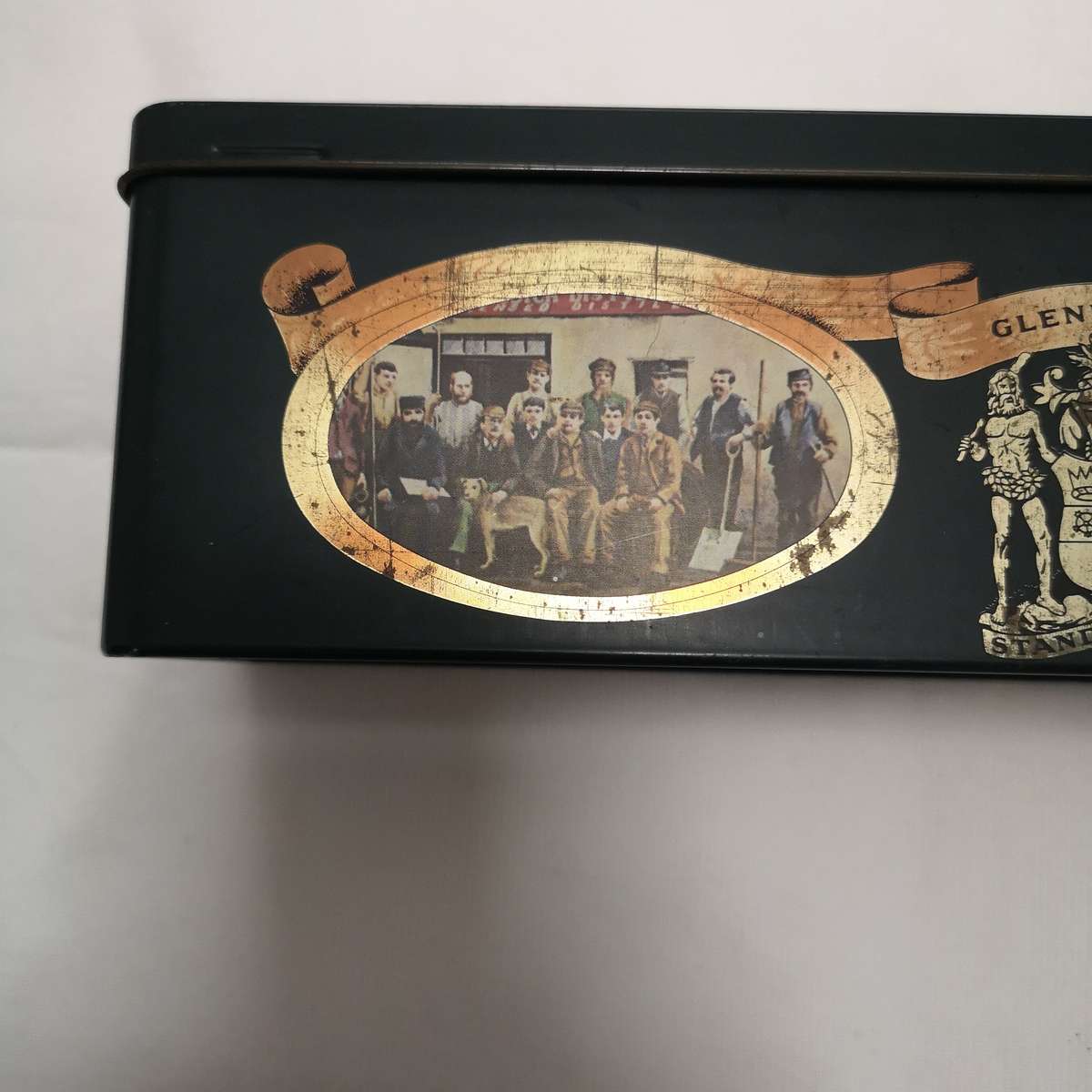Vintage Glenfiddich Collectible Tin - Single Malt Scotch Whiskey - hinged tin
