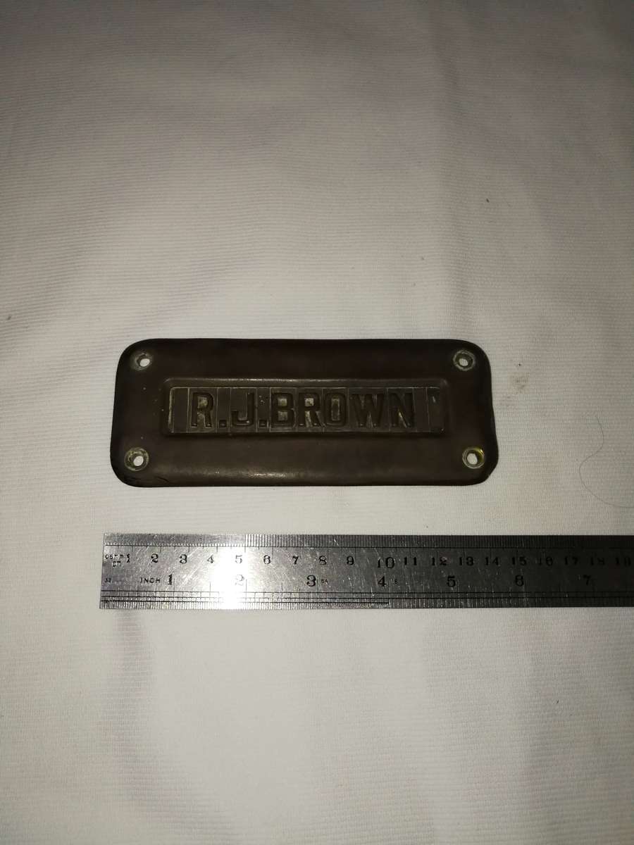 Antique Copper Door Name Sign- RJ BROWN
