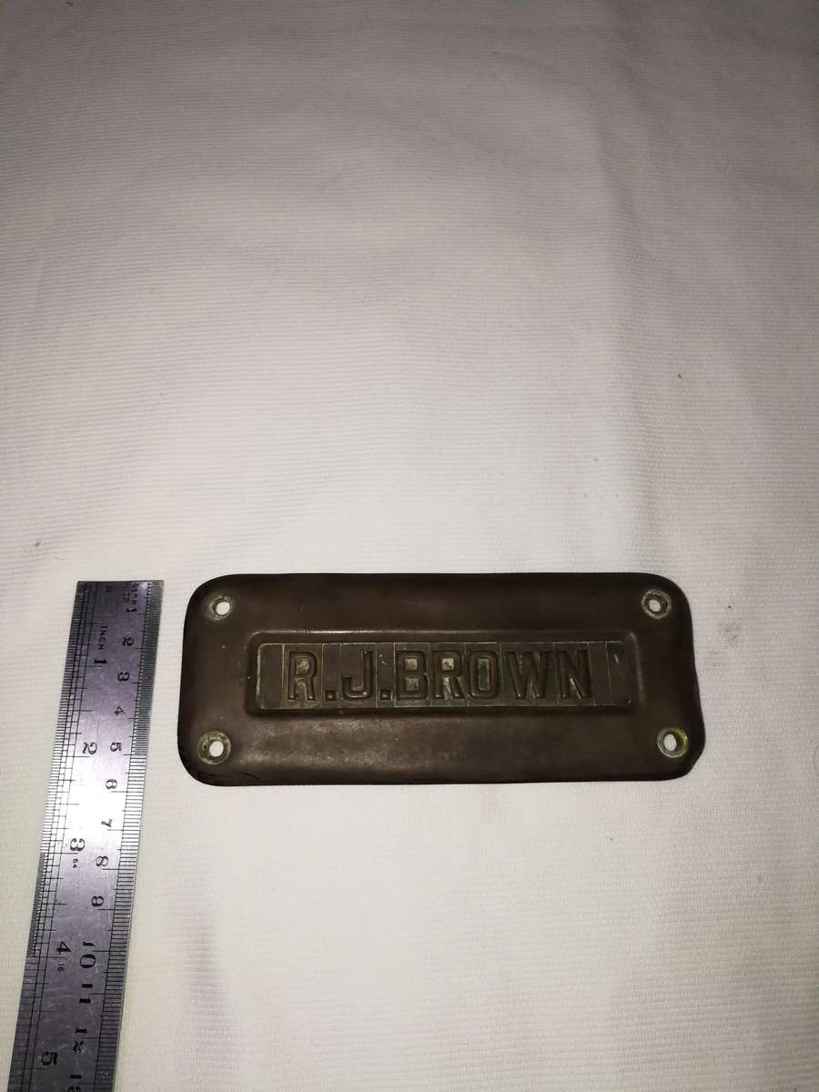 Antique Copper Door Name Sign- RJ BROWN