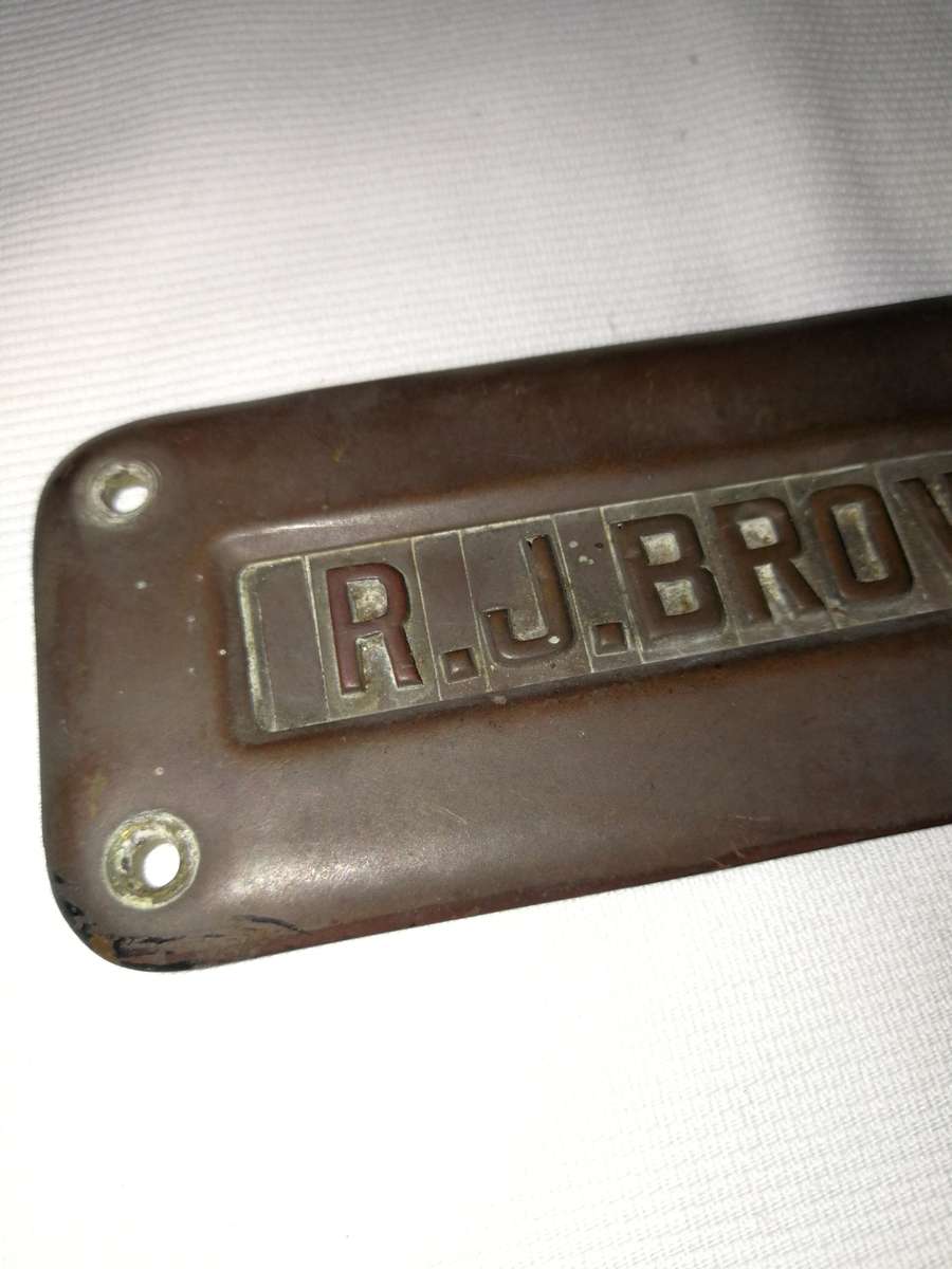 Antique Copper Door Name Sign- RJ BROWN