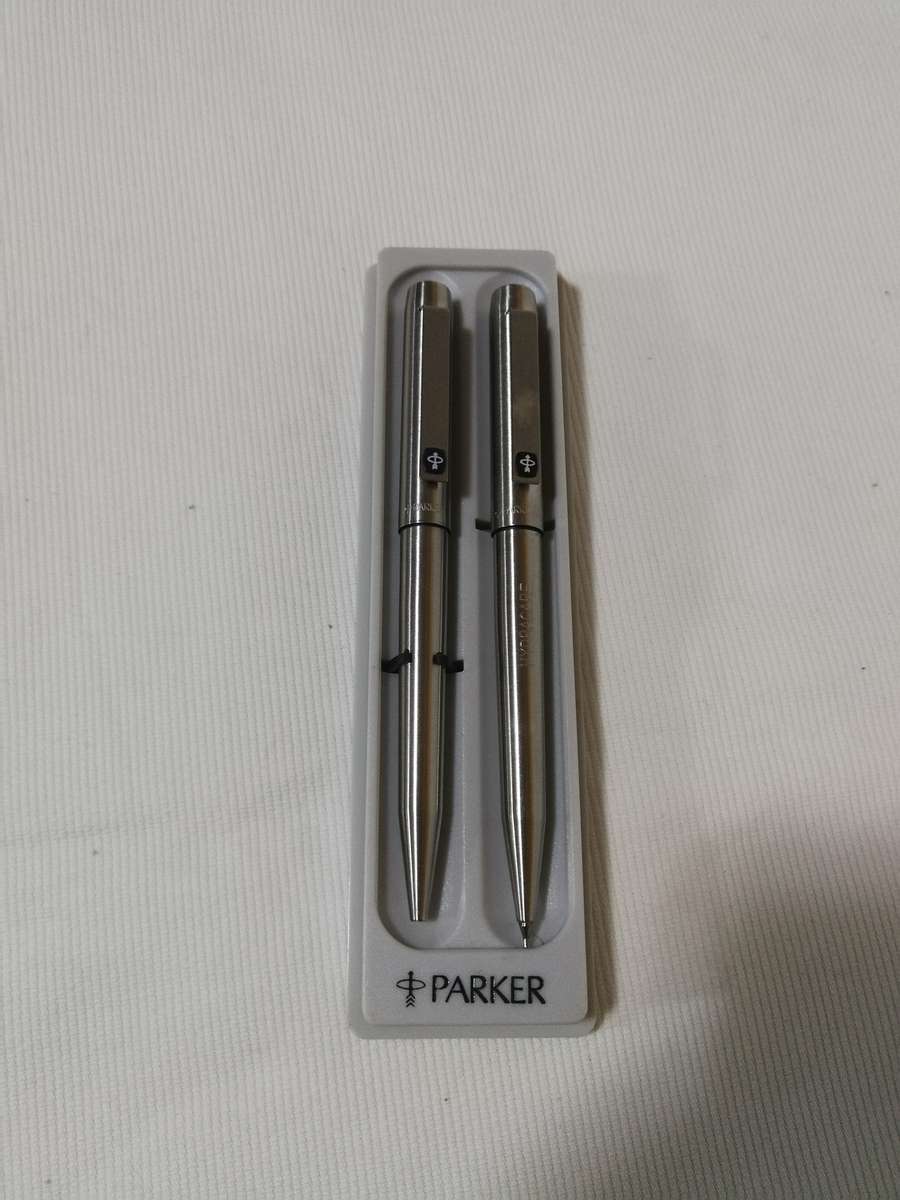 Parker 25 Set Stainless Steel Ballpoint & Pencil Set In Original Case