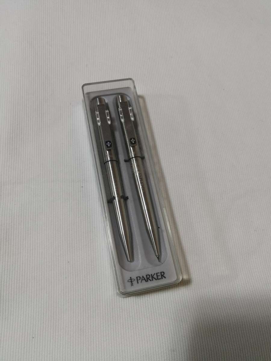 Parker 25 Set Stainless Steel Ballpoint & Pencil Set In Original Case