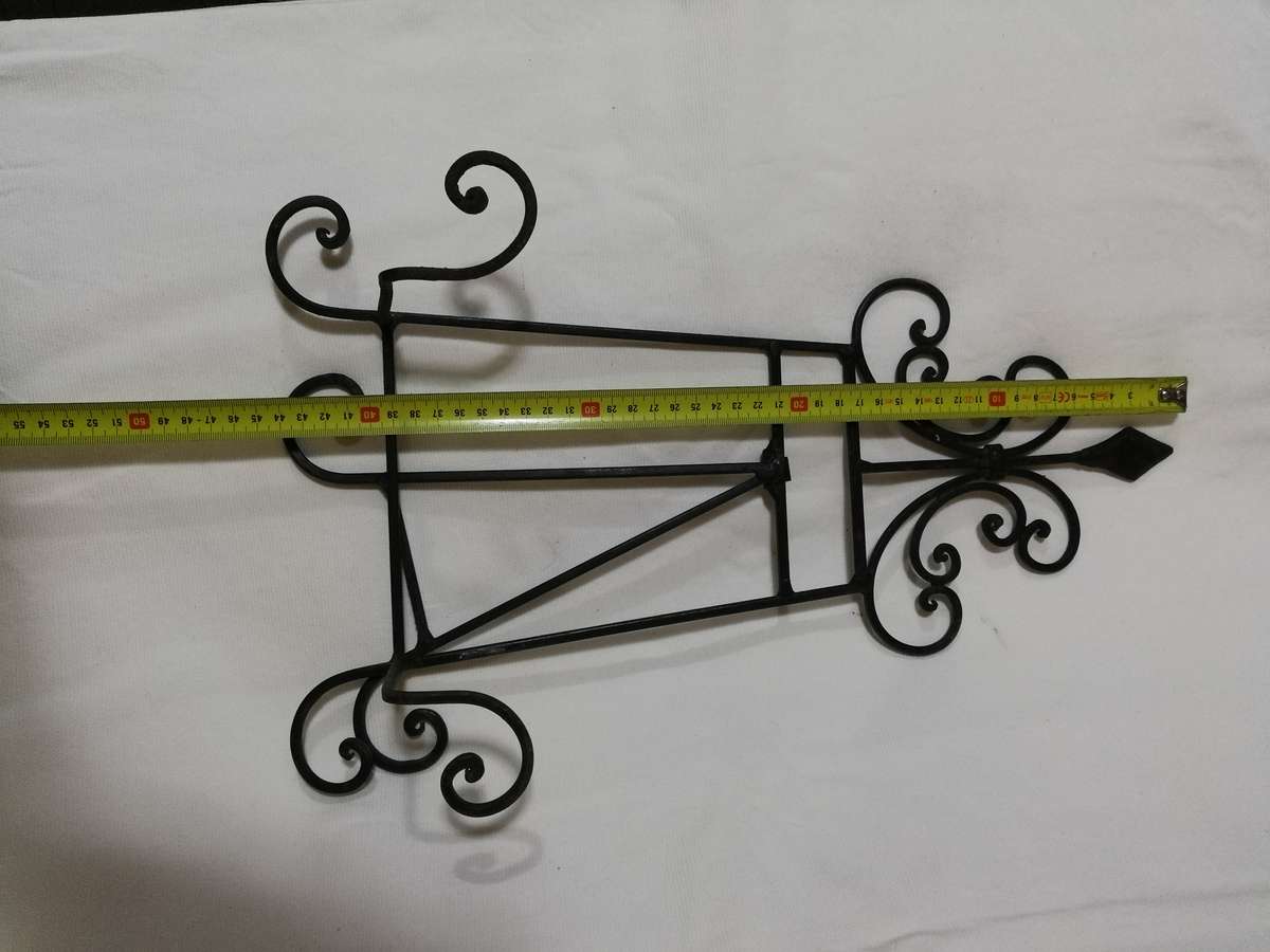 Black Cast Iron Decorative Picture Frame Easel/ Recipe Book Diamond Scroll Curve Design- Vintage