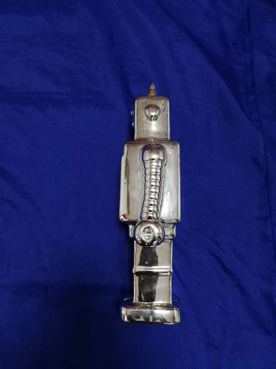 Silver Plated Robot Money Bank- Vintage