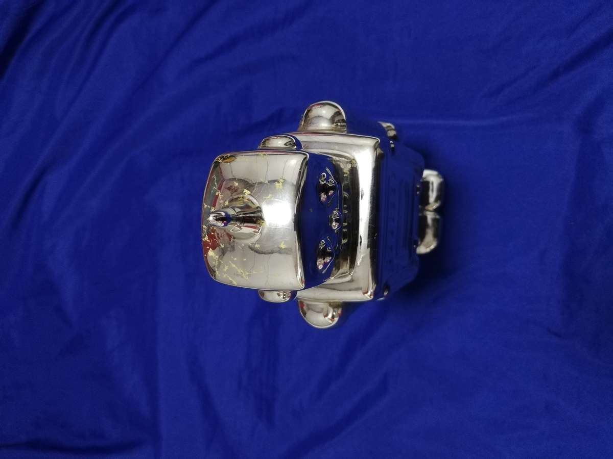 Silver Plated Robot Money Bank- Vintage