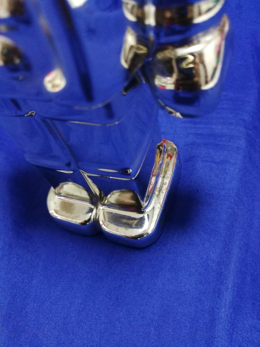 Silver Plated Robot Money Bank- Vintage