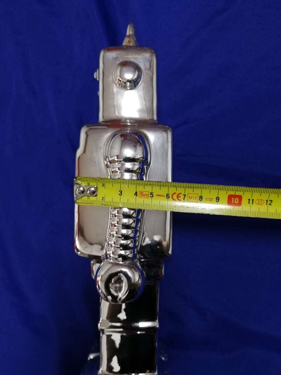 Silver Plated Robot Money Bank- Vintage