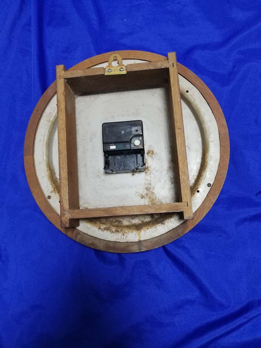 Vintage Pub Clock- Made in England- brass and Wood- Foster Callear LTD