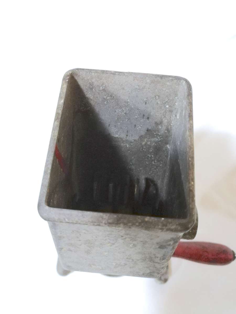 Vintage National Brand Metal Ice Cube Crusher 1950s Red Hand Crank