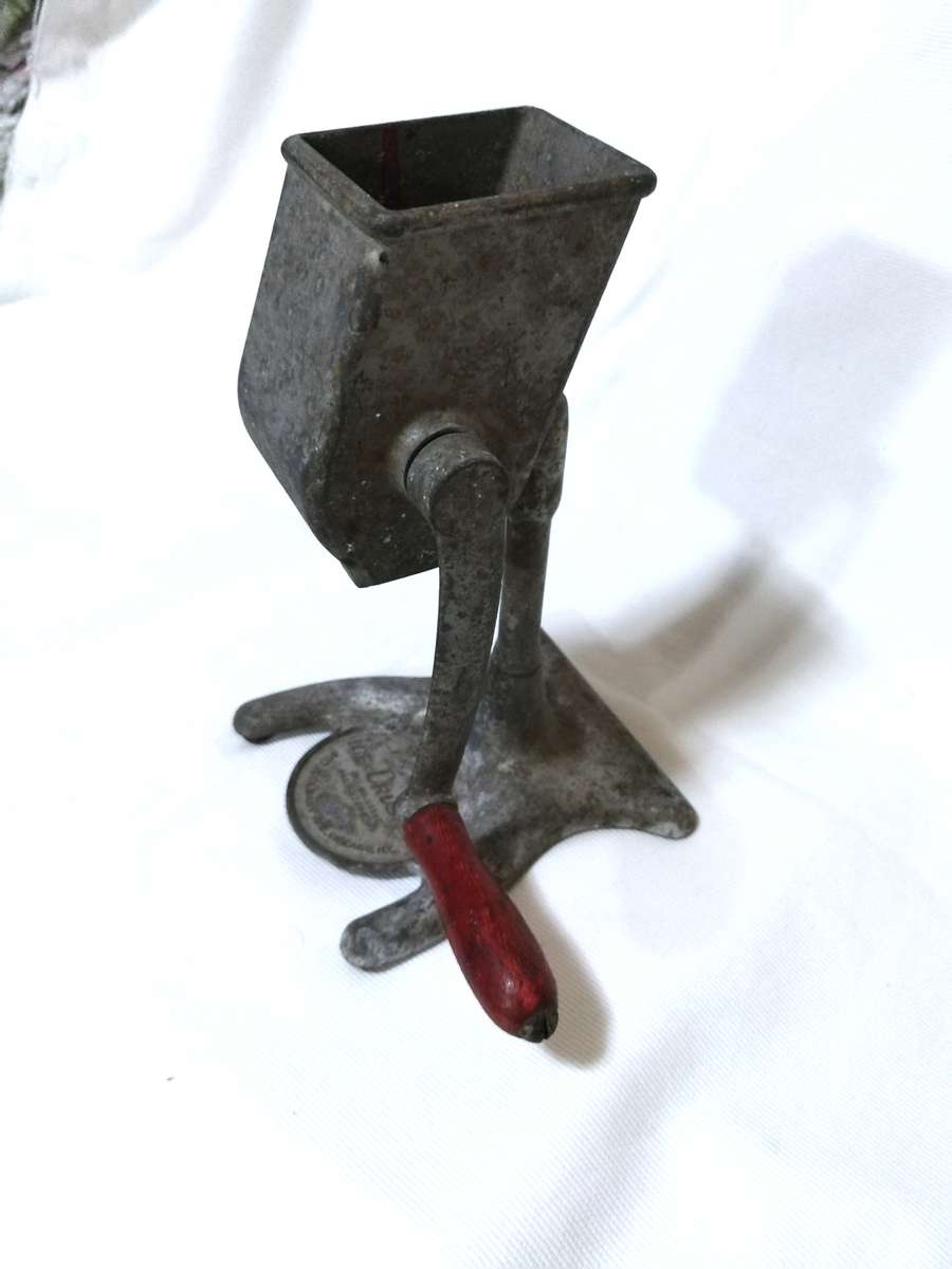 Vintage National Brand Metal Ice Cube Crusher 1950s Red Hand Crank