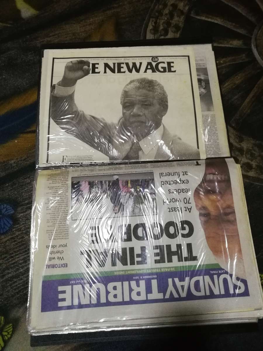 A collection of Newspaper & Magazines- Mandela 2013 passing on