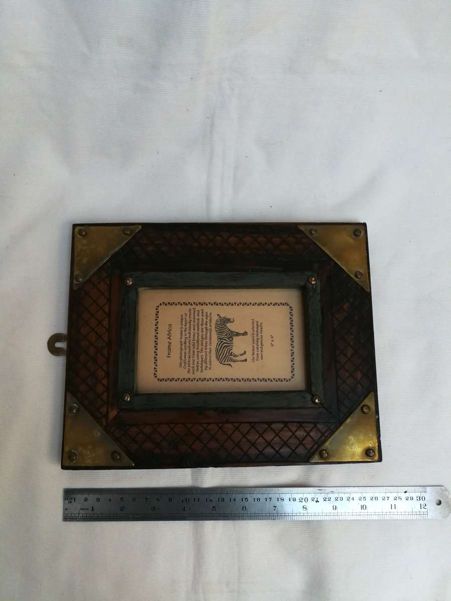 Frame Africa set of 3 Solid Handmade- Wood and metal frames- Sold as a set