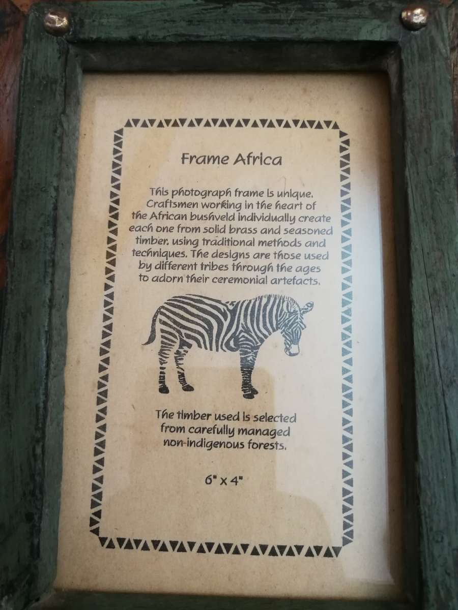 Frame Africa set of 3 Solid Handmade- Wood and metal frames- Sold as a set