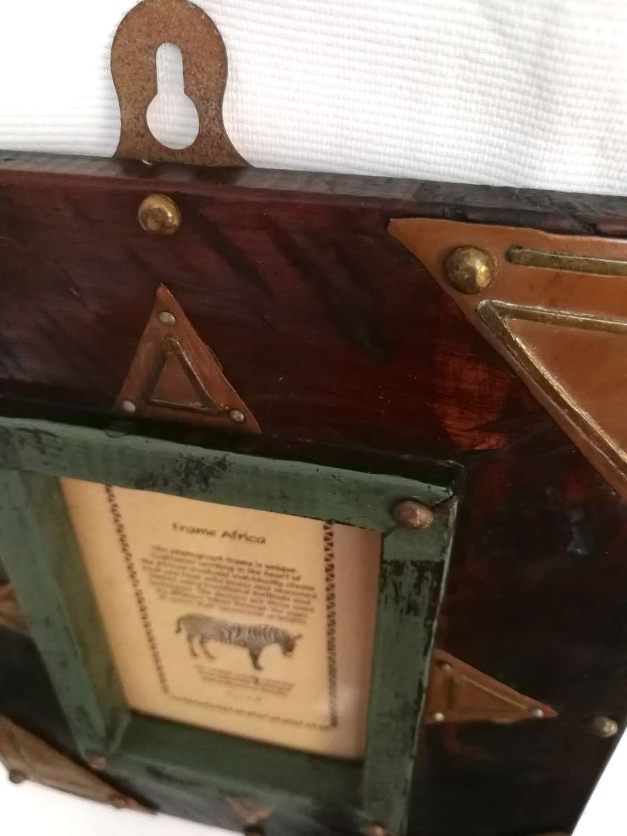 Frame Africa set of 3 Solid Handmade- Wood and metal frames- Sold as a set