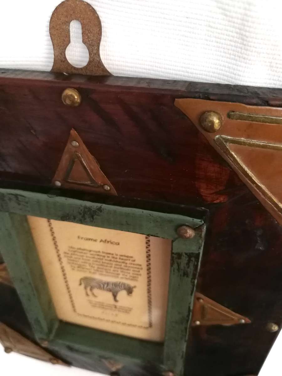 Frame Africa set of 3 Solid Handmade- Wood and metal frames- Sold as a set