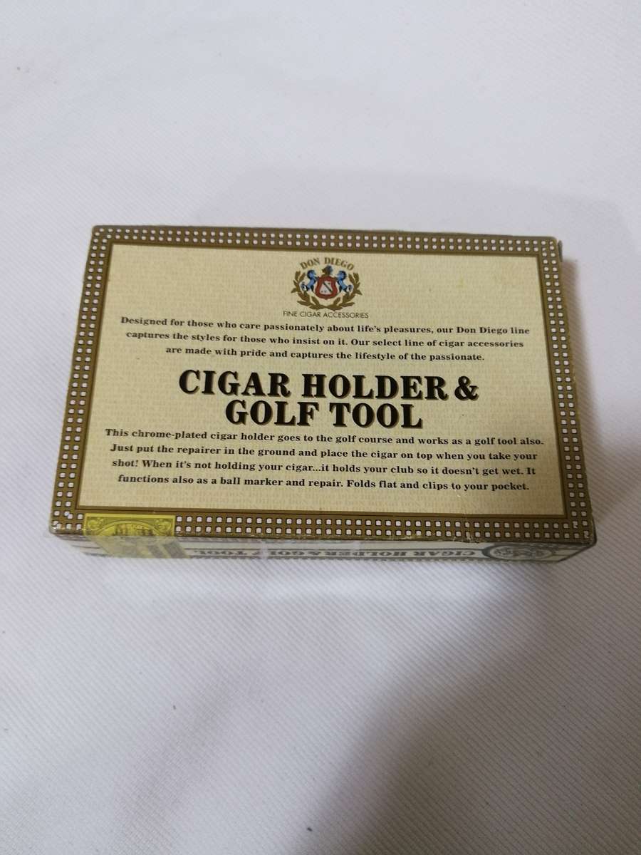 Don Diego Cigar Holder & Golf Tool Ball Marker Chrome Plated Robusto 90s Unused