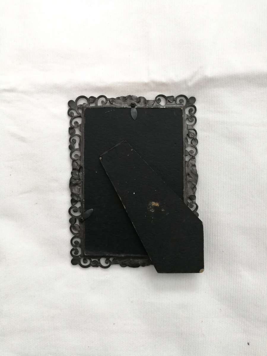 Scroll Pearl & Rose Vintage Pewter Picture Frame