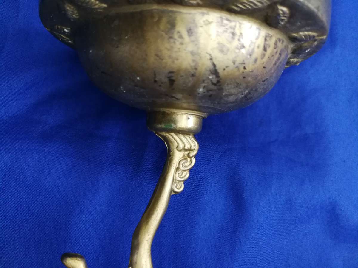 ART DECO NAKED LADY Metal 3 Candle Stick Holder- Vintage