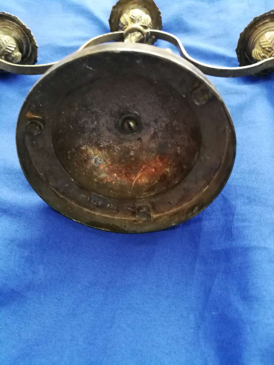 ART DECO NAKED LADY Metal 3 Candle Stick Holder- Vintage