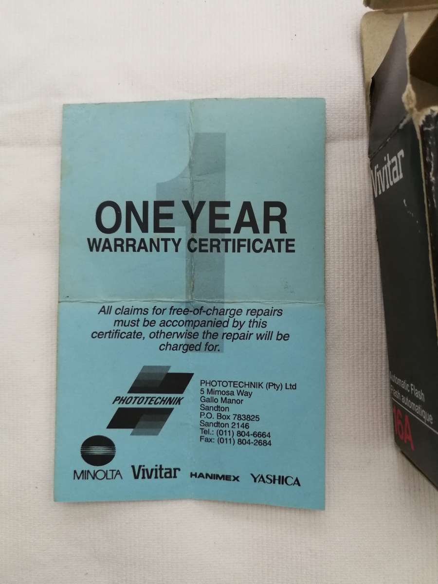 Vivitar 16A Automatic Flash (Boxed) 1994