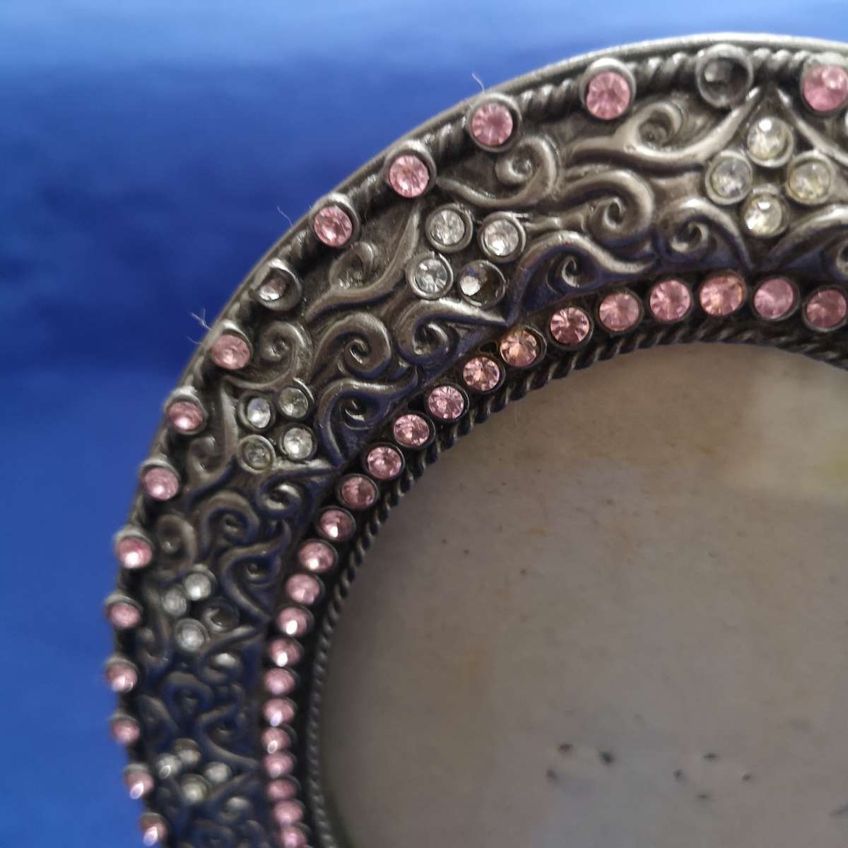 Ornate Oval Pewter Photo frame