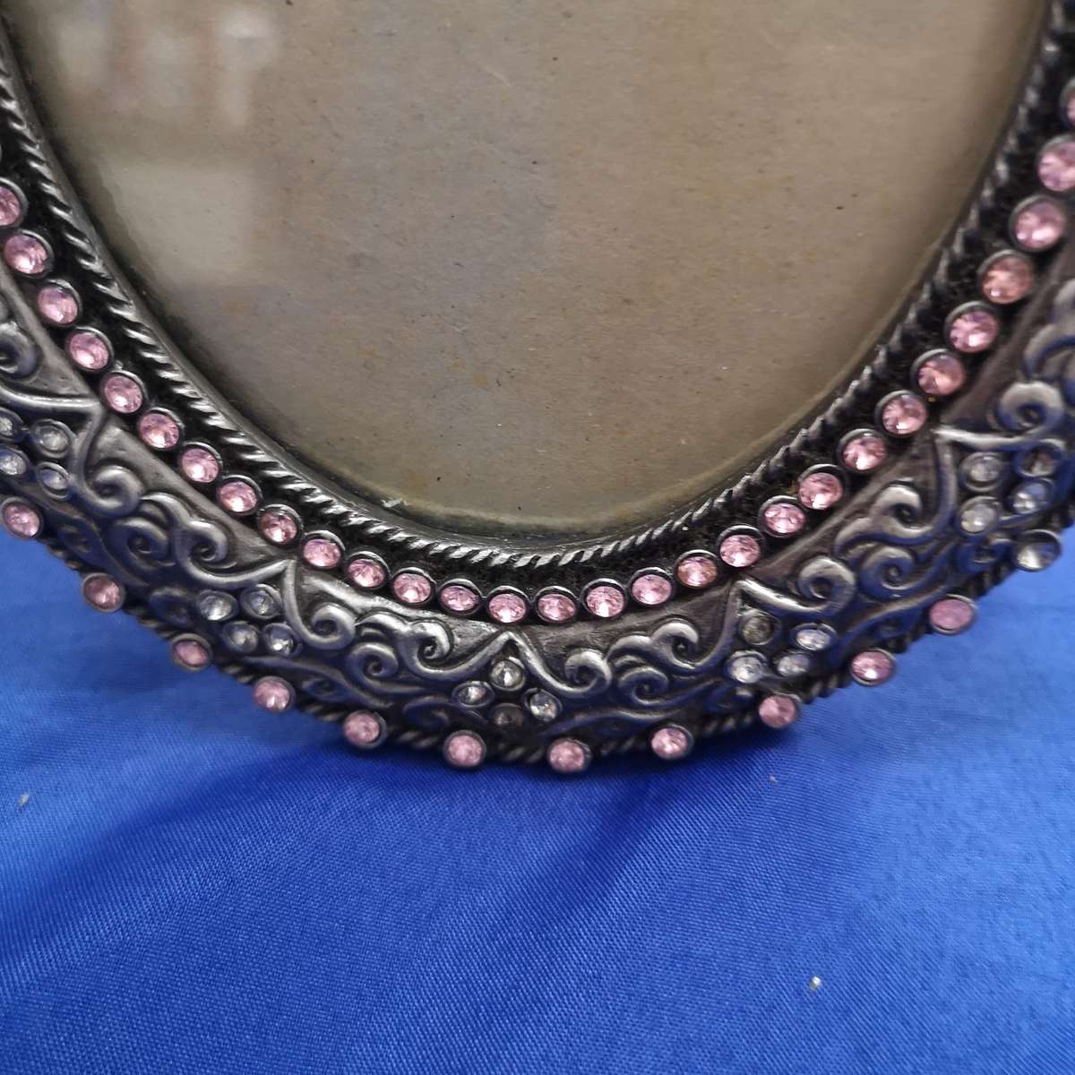 Ornate Oval Pewter Photo frame