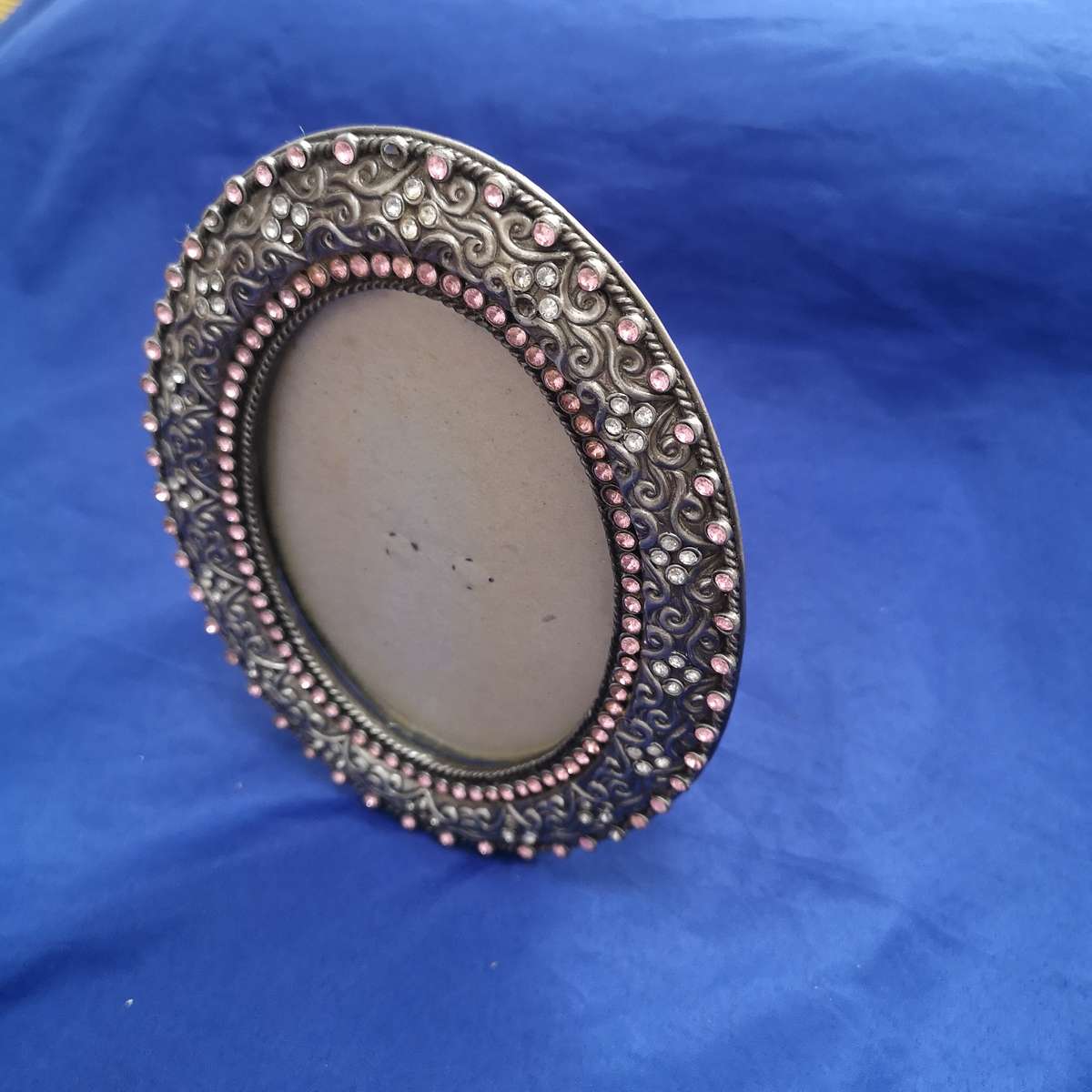 Ornate Oval Pewter Photo frame
