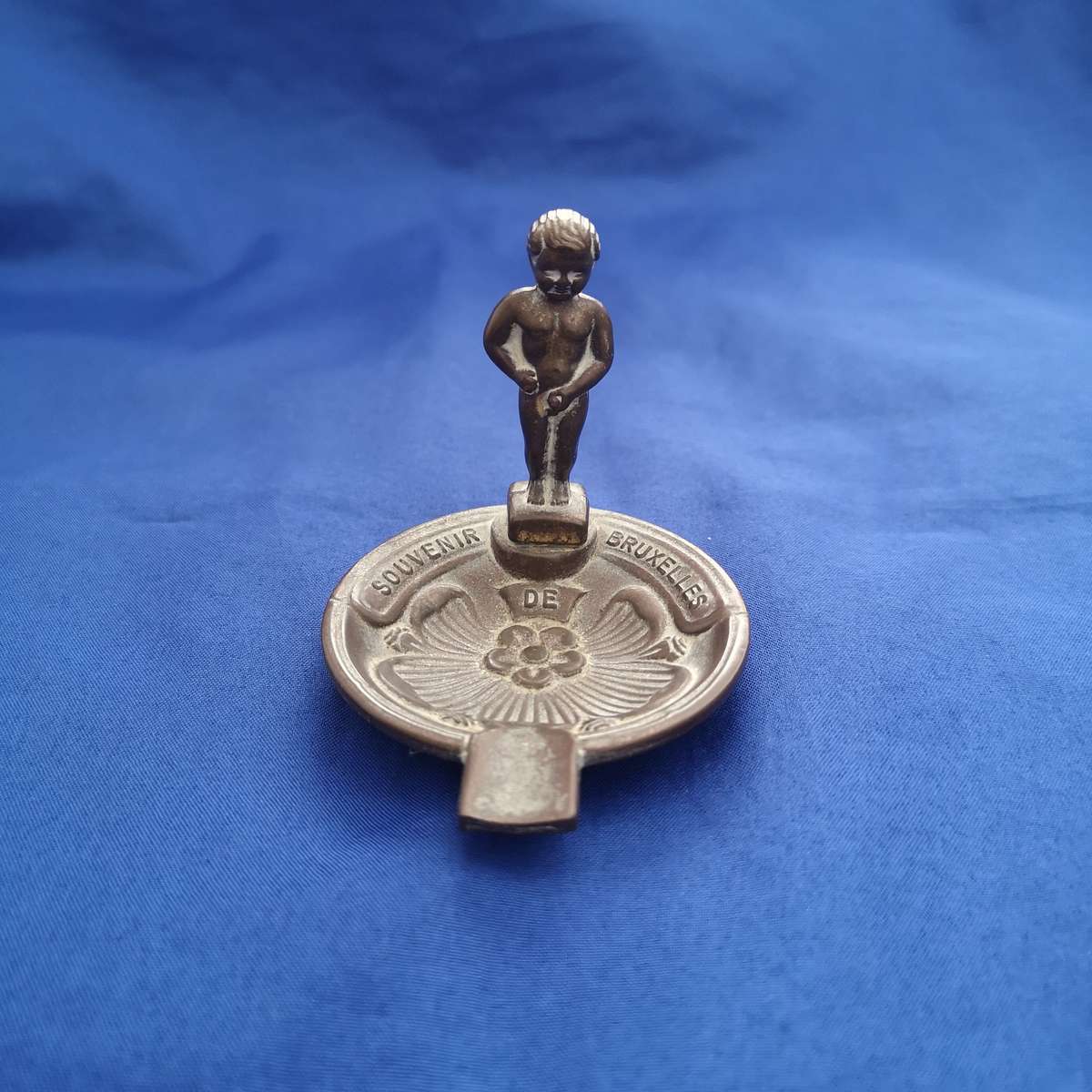 Vintage Brass Manneken Pis Bruxelles Ashtray Depose Souvenir Ashtray