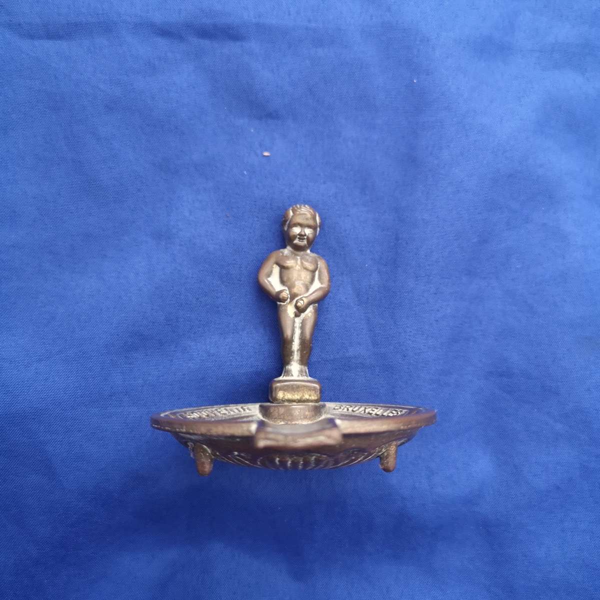 Vintage Brass Manneken Pis Bruxelles Ashtray Depose Souvenir Ashtray