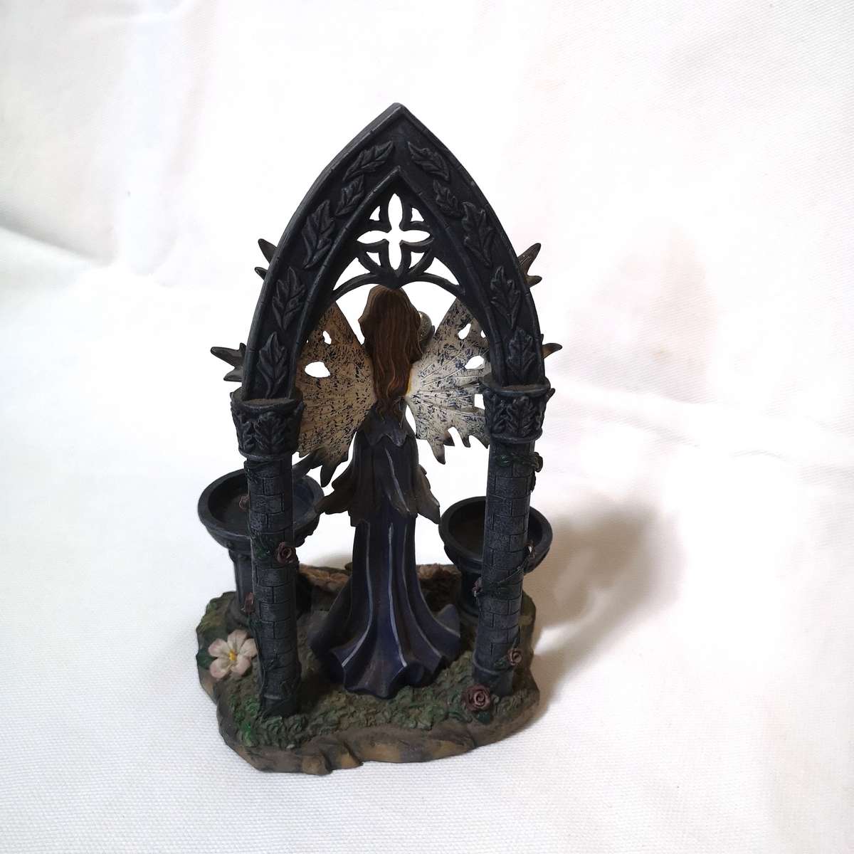 Gothic Fairy Fantasy in front of archway, tealight holder- Vintage