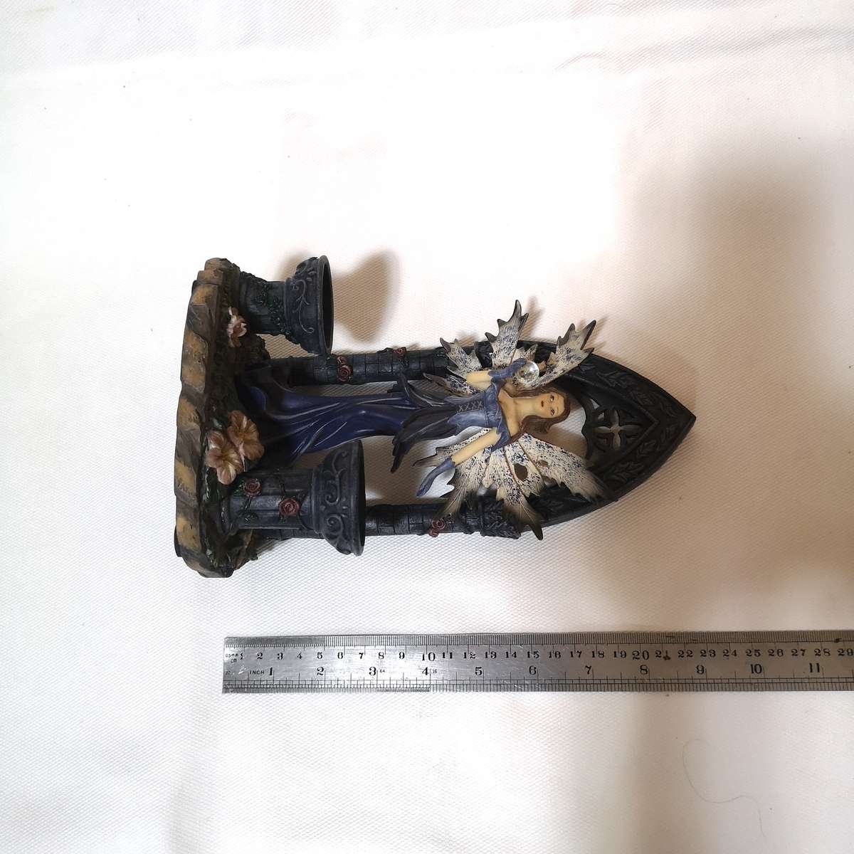 Gothic Fairy Fantasy in front of archway, tealight holder- Vintage