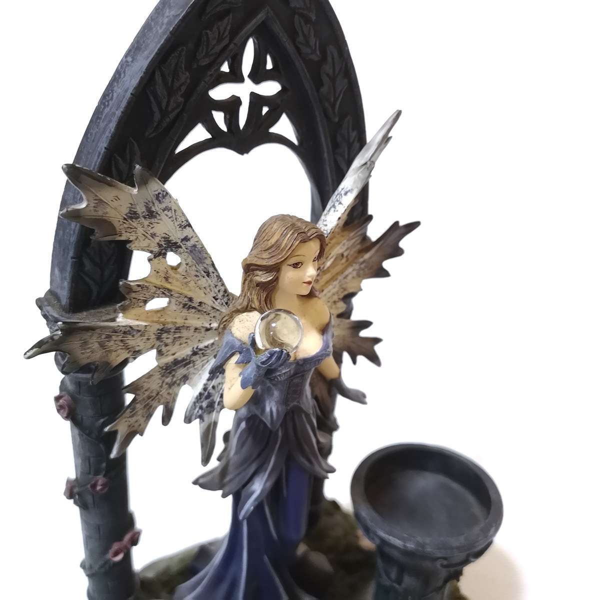 Gothic Fairy Fantasy in front of archway, tealight holder- Vintage