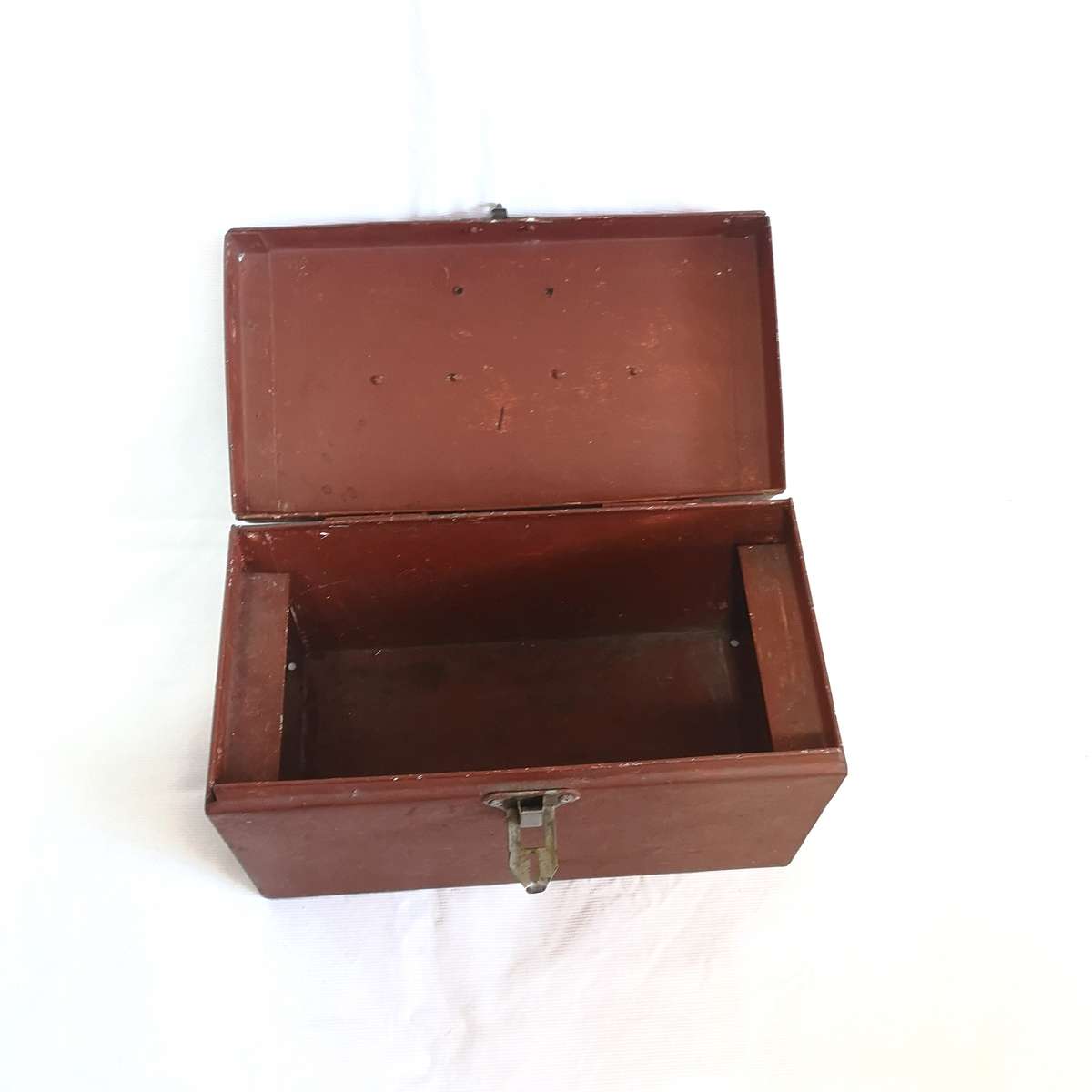 Vintage Red Metal Toolbox