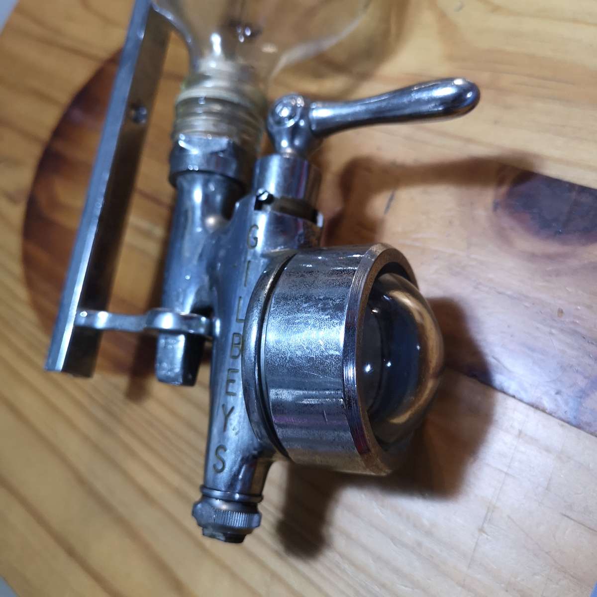 Vintage Bowkers Limited Sheffield Opal Deluxe Chrome Glass Bullseye Bar Optic- GILBEYS