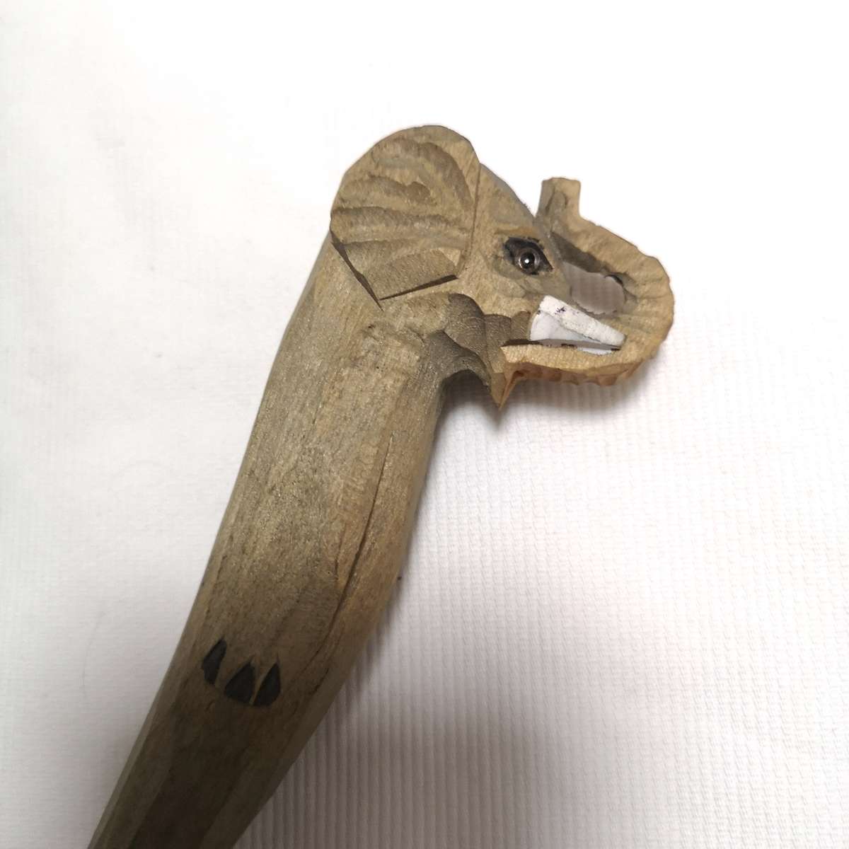 Vintage Hand Carved Wooden Elephant Writing Pen