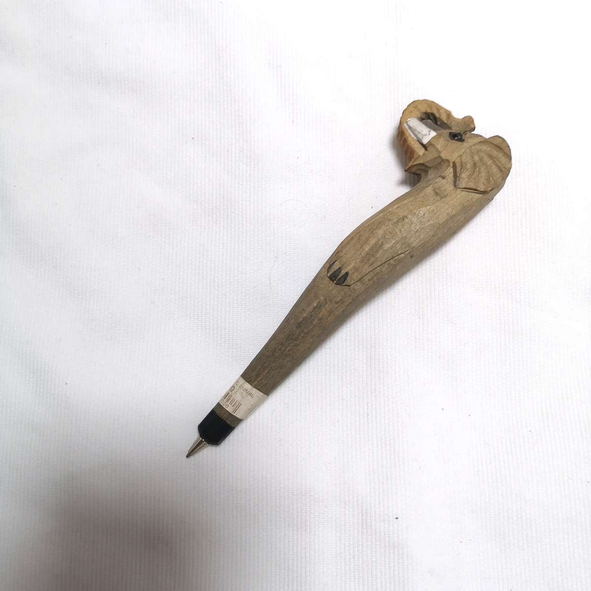 Vintage Hand Carved Wooden Elephant Writing Pen