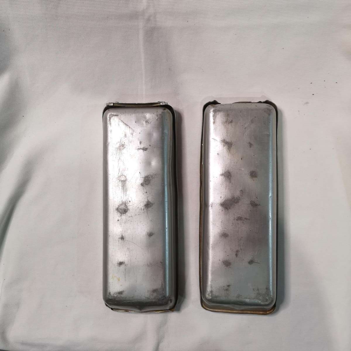 Two Vintage Frigidaire Quickube Aluminum Ice Cube Tray with Quick Release Arm, 1950's