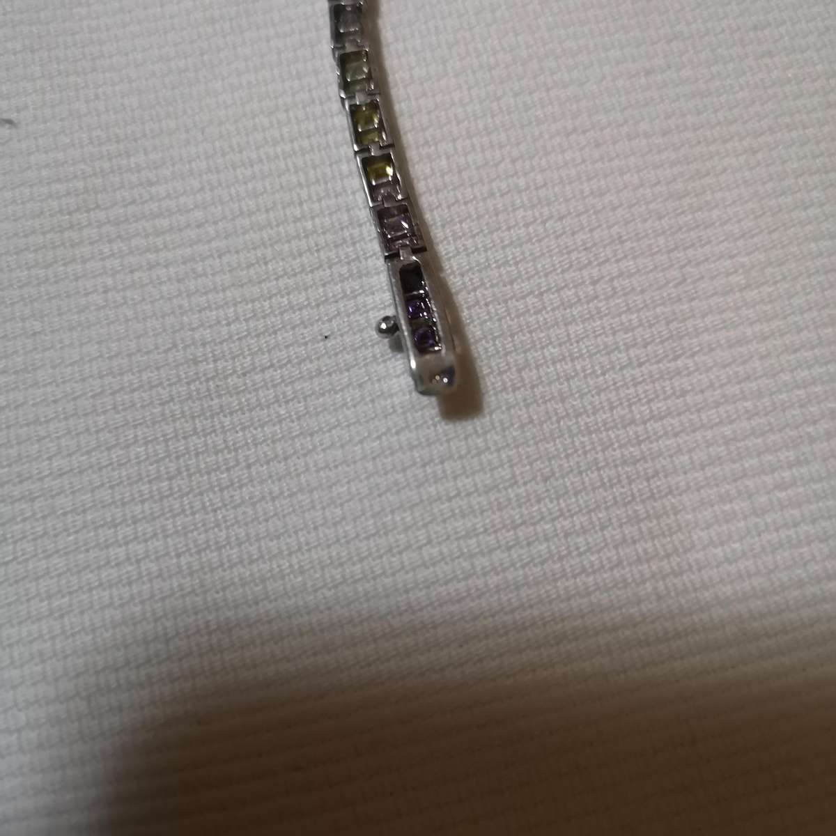 Channel Set Multi Coloured Tennis Bracelet- 925 Sterling Silver- Vintage