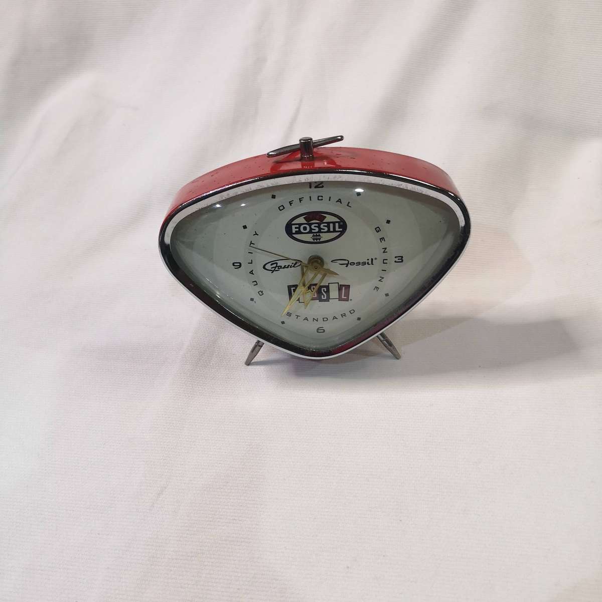 RARE Futuristic Fossil American Classic Wind Up Alarm Clock