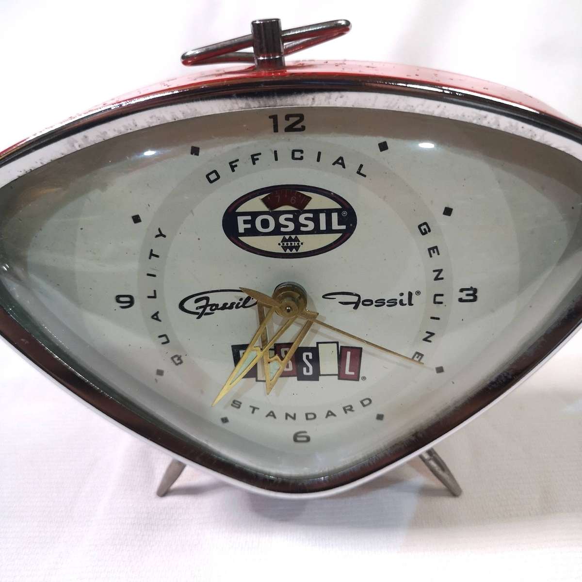 RARE Futuristic Fossil American Classic Wind Up Alarm Clock