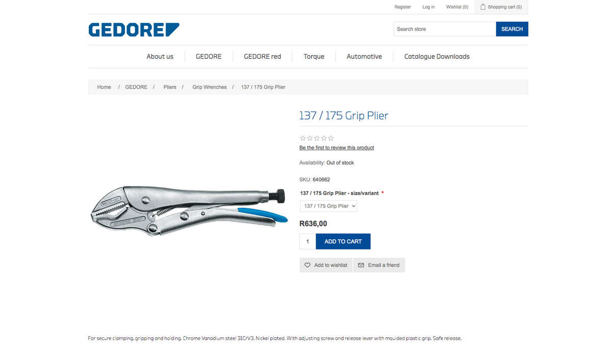 Gedore Vice Grip 137 - 250