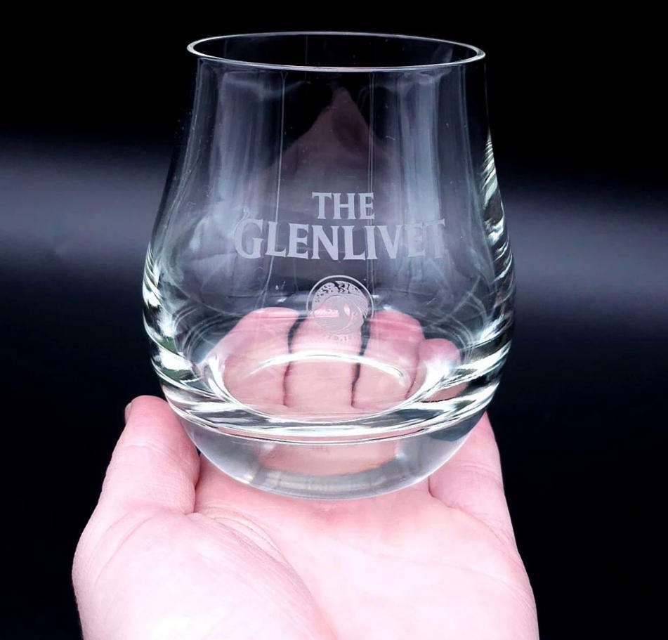 THE GLENLIVET Scotch Whiskey Tulip Sniffer Glass w/ Heavy Base- set of 2
