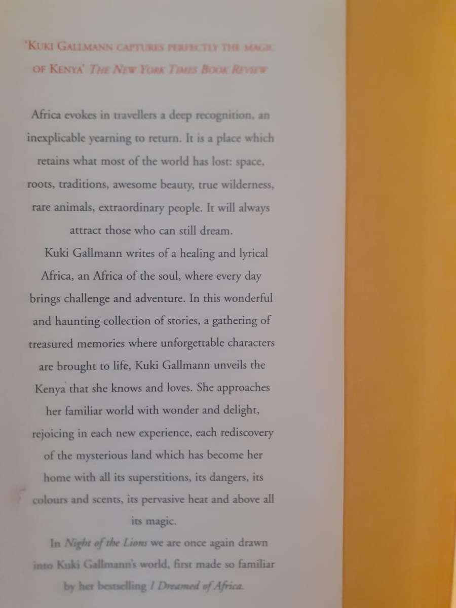 Night of the Lions ~ Kuki Gallmann